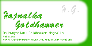 hajnalka goldhammer business card